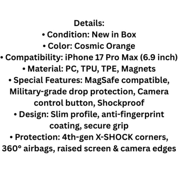 iPhone 17 Pro Max Magnetic & Shockproof Case - Picture 2 of 4